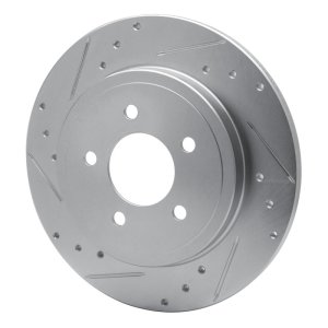 Ford Escape Brake Rotor (1) - Rear Left - R1 Concepts - Drilled & Slotted - Silver - `05-`08